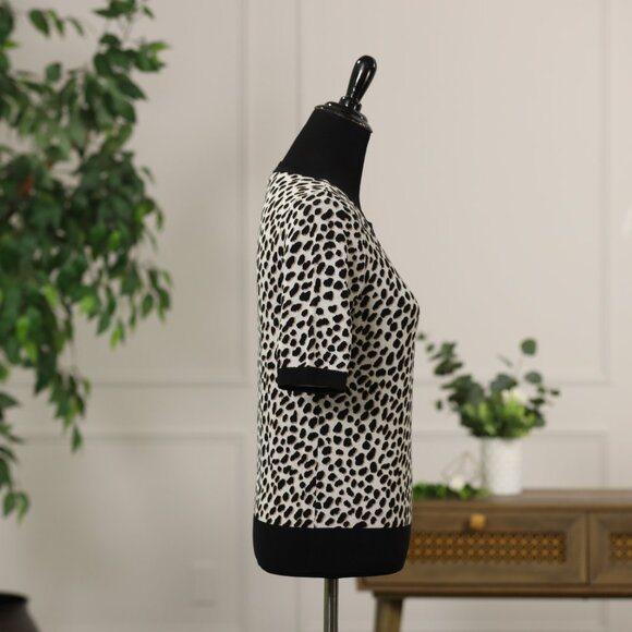 Ann Taylor Leopard Print Short Sleeve Sweater - Picture 2 of 10